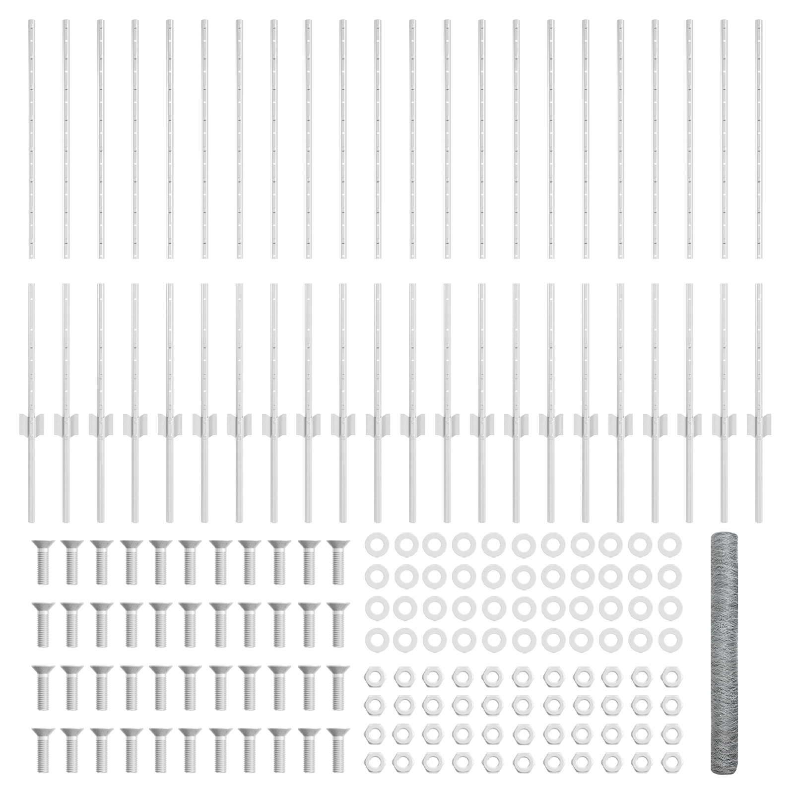 Pali di Recinzione 10 pz U-Channel 140 cm Acciaio Galvanizzato