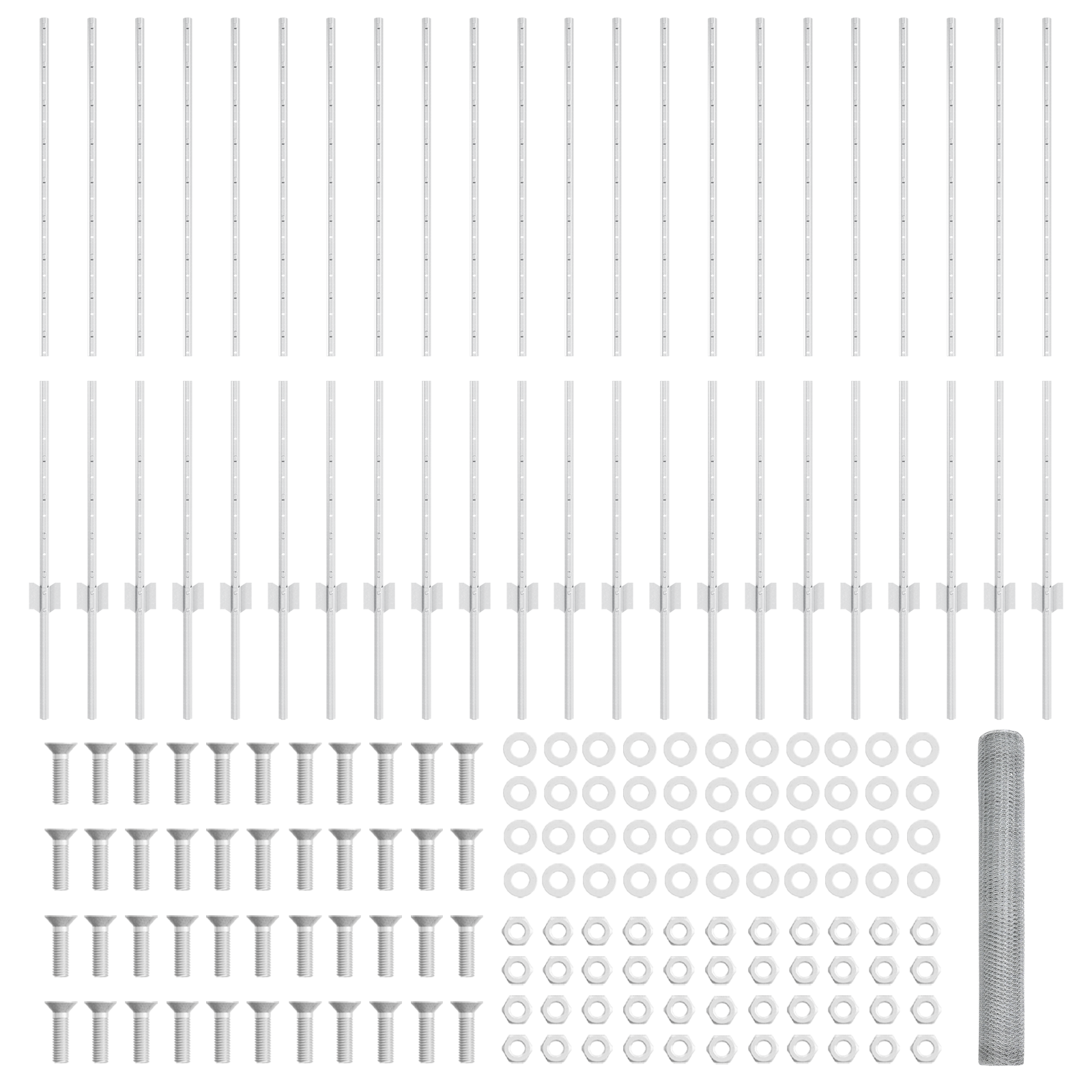 Pali per Recinto 22 pz U-Channel 120 cm in Acciaio Zincato