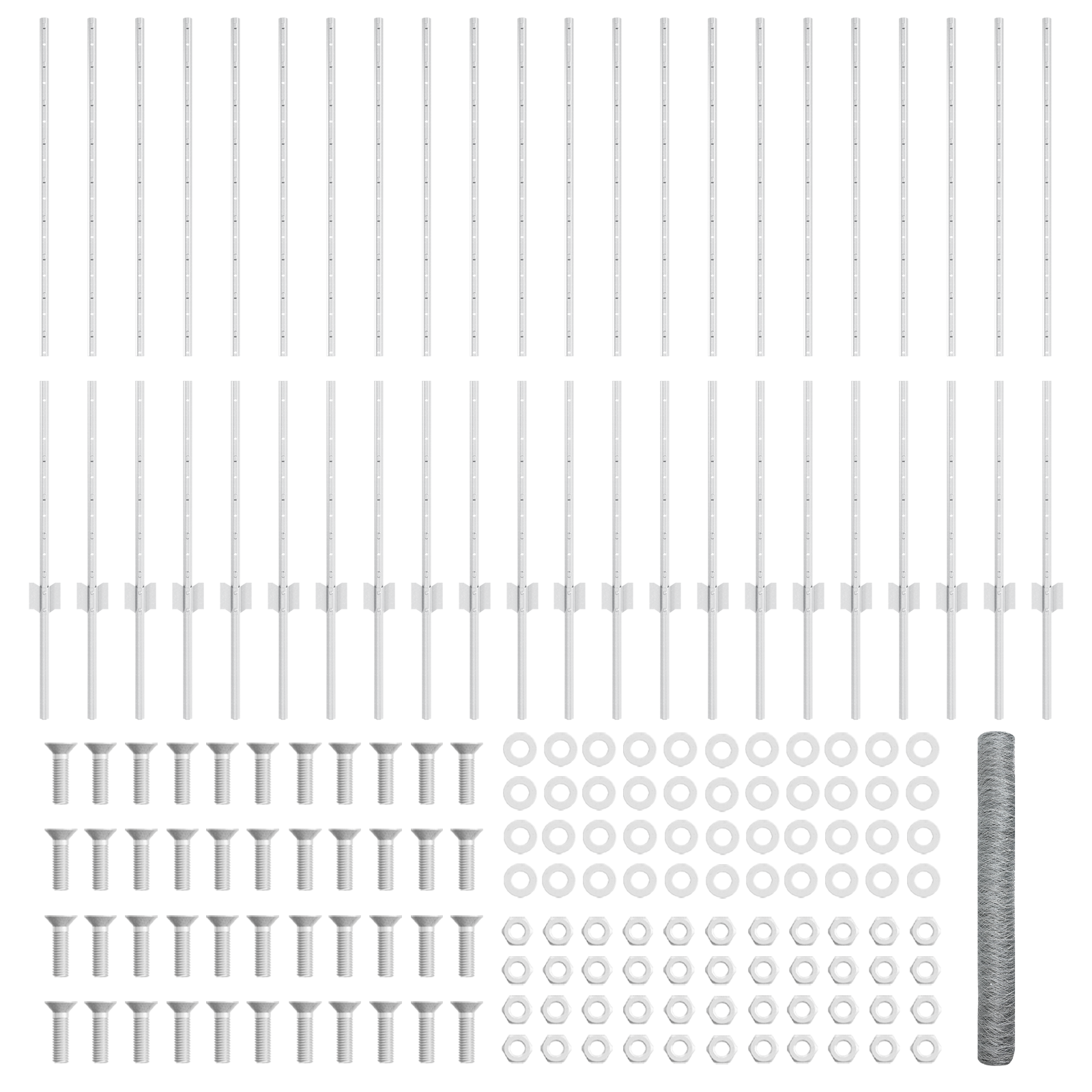 Pali della Recinzione  22 pezzi U-Channel 120 cm Acciaio Zincato