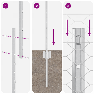 Post per Recinzione  22 pz Canale a U 140 cm Acciaio Galvanizzato