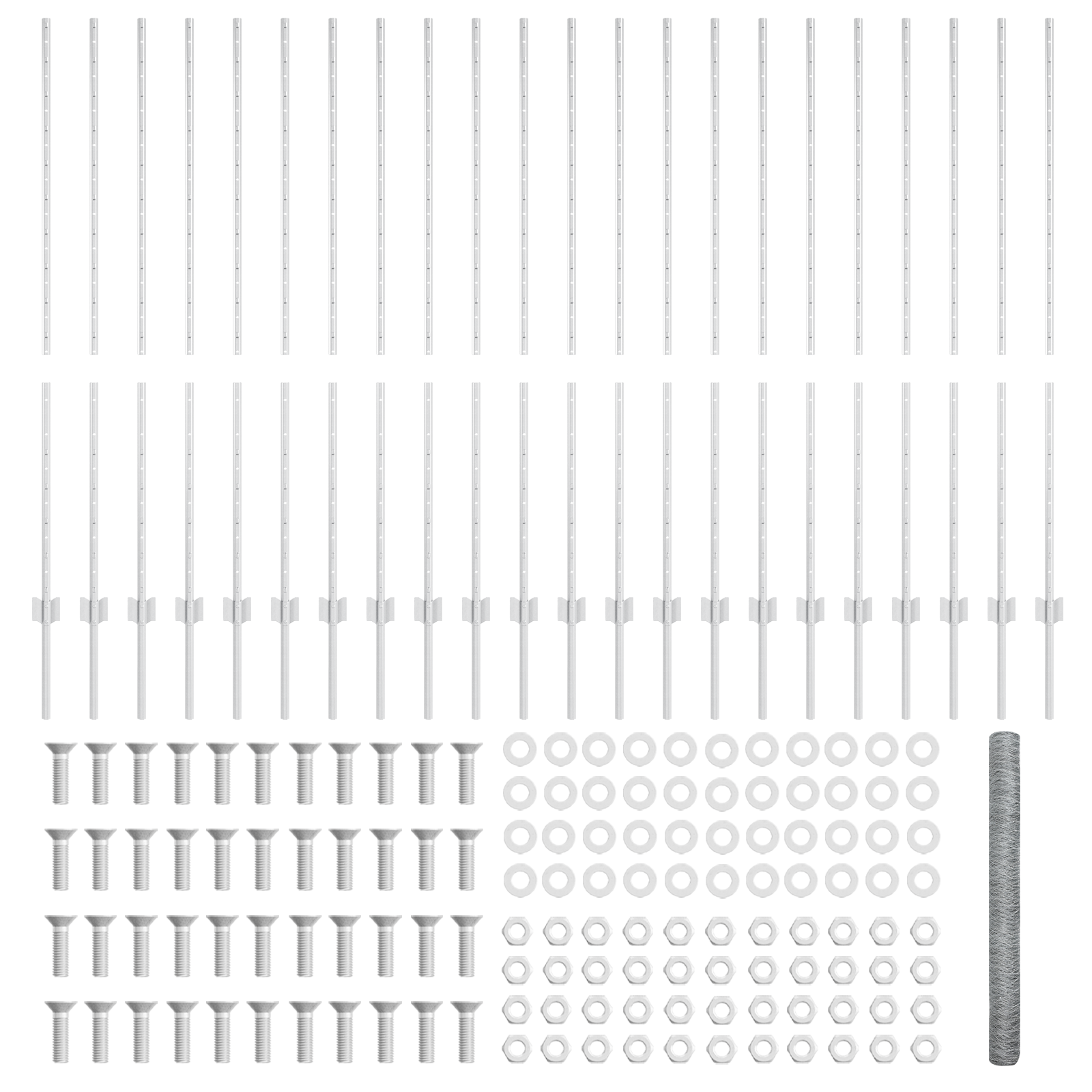 Pali per Recinzione  22 pz Canale a U 140 cm Acciaio Zincato