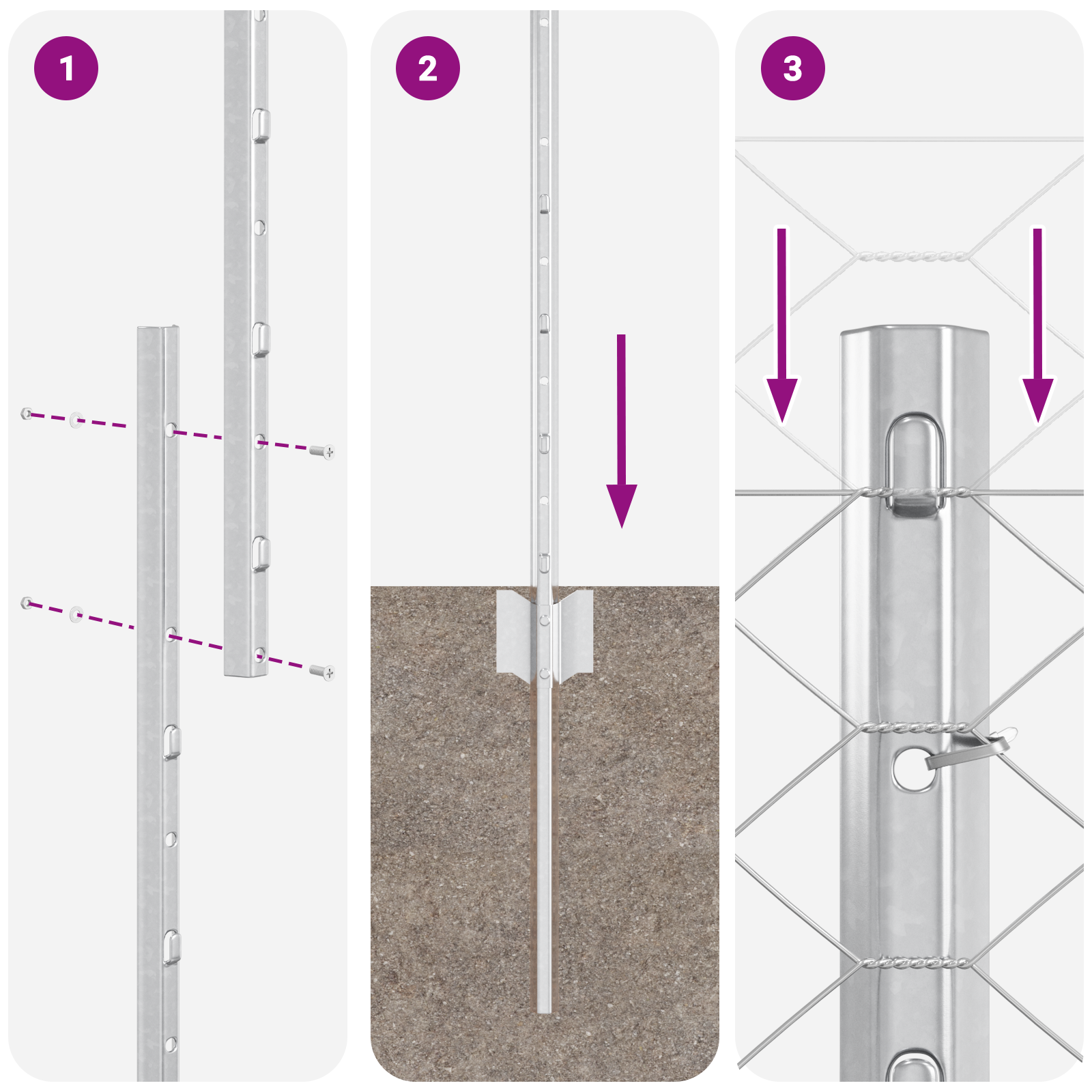 Posti per Recinzione 22 pz U-Channel 150 cm Acciaio Galvanizzato