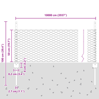 Pali per Recinzione  11 pcs U-Channel 60 cm Acciaio Galvanizzato