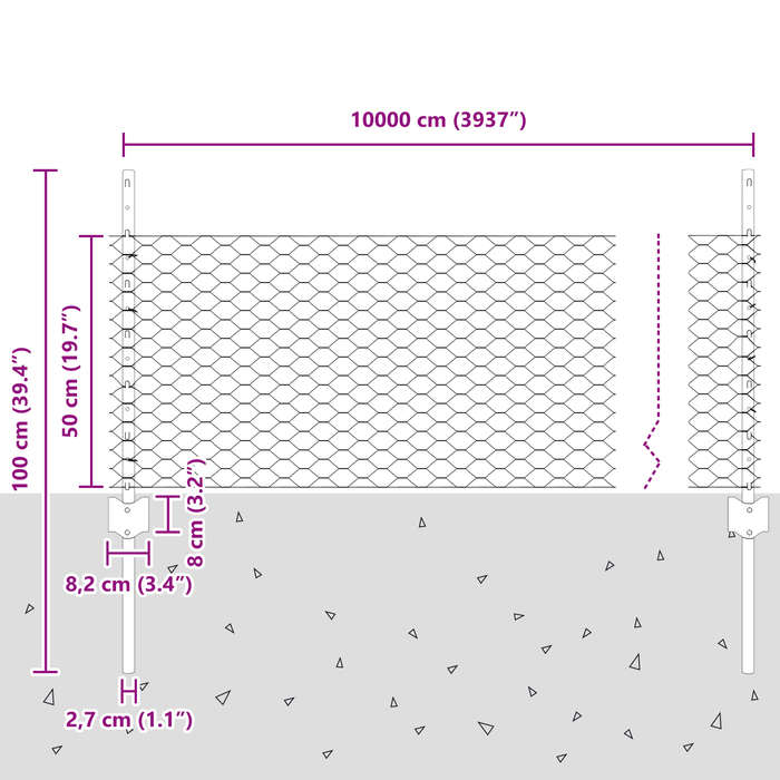 Pali per Recinzione  11 pcs U-Channel 60 cm Acciaio Galvanizzato