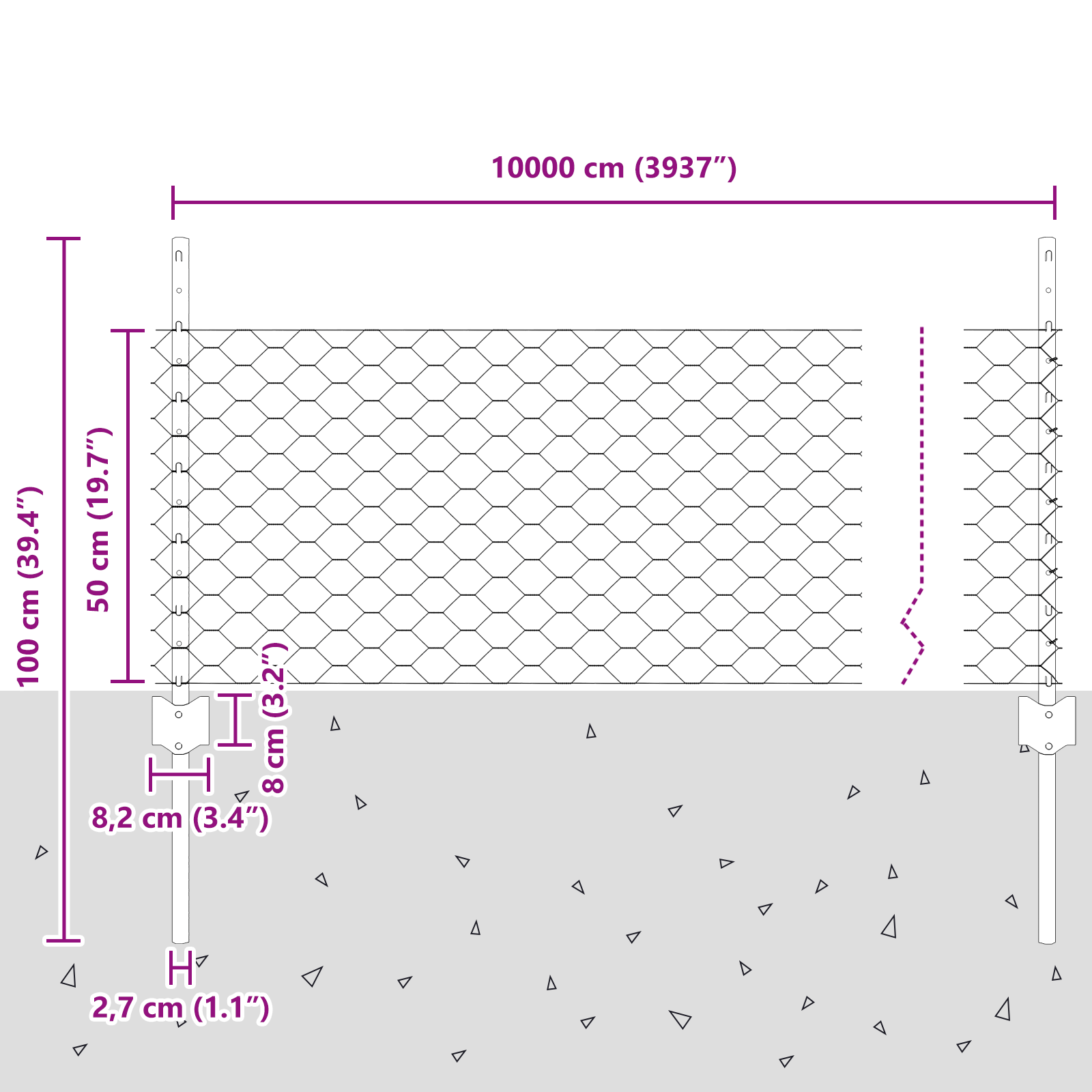 Pali di Recinzione  11 pz U-Channel 60 cm Acciaio Zincato