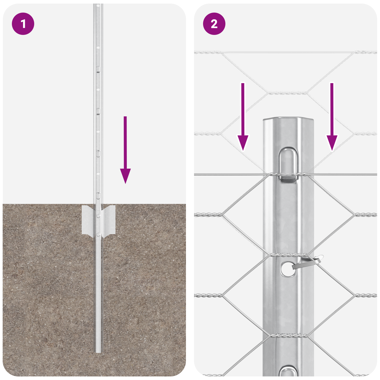 Posti per Recinzione 11 pcs U-Channel 60 cm Acciaio Galvanizzato