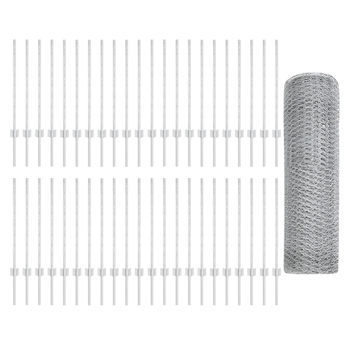 Poste per Recinzione  11 pezzi U-Channel 80 cm Acciaio Galvanizzato