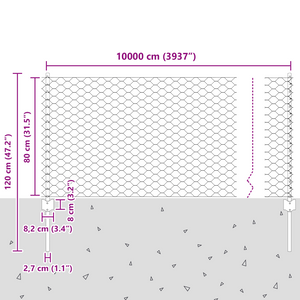Pali di Recinzione  11 pz U-Channel 80 cm Acciaio Zincato