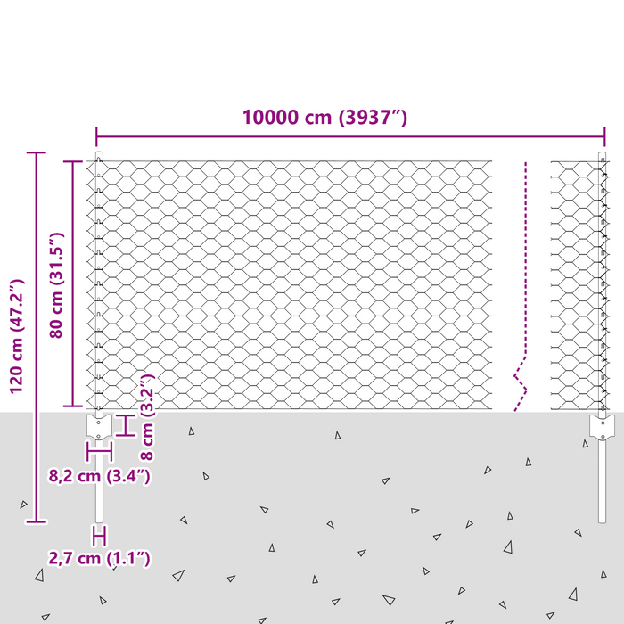 Pali di Recinzione  11 pz U-Channel 80 cm Acciaio Zincato
