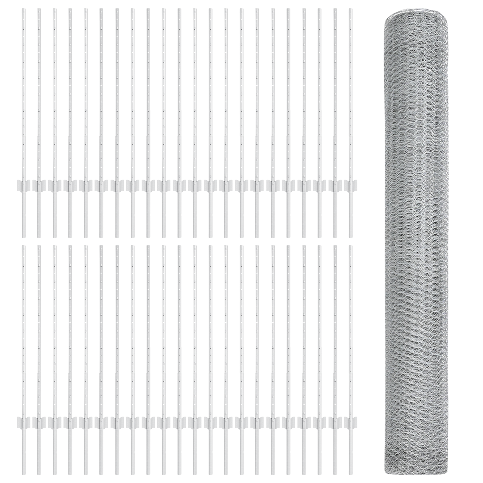 Pali Recinzione  22 pz U-Channel 100 cm Acciaio Zincato