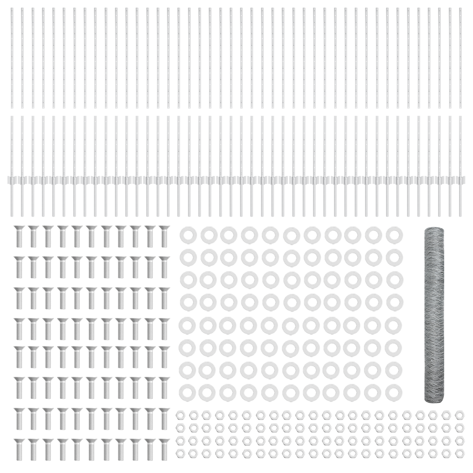Pali per Recinzione  22 pz U-Channel 120 cm Acciaio Zincato