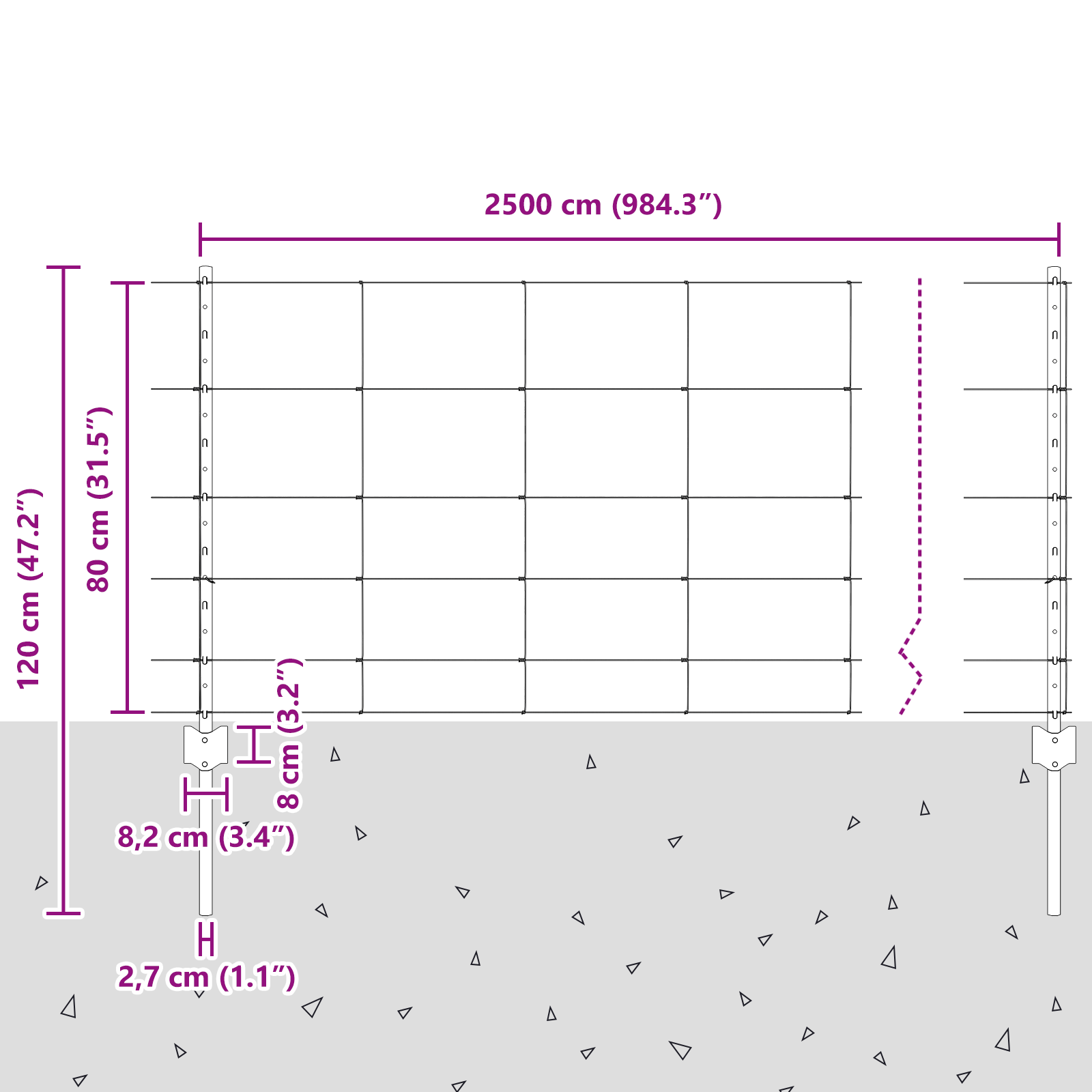 Pali di Recinzione  11 pcs U-Channel 80 cm in Acciaio Galvanizzato