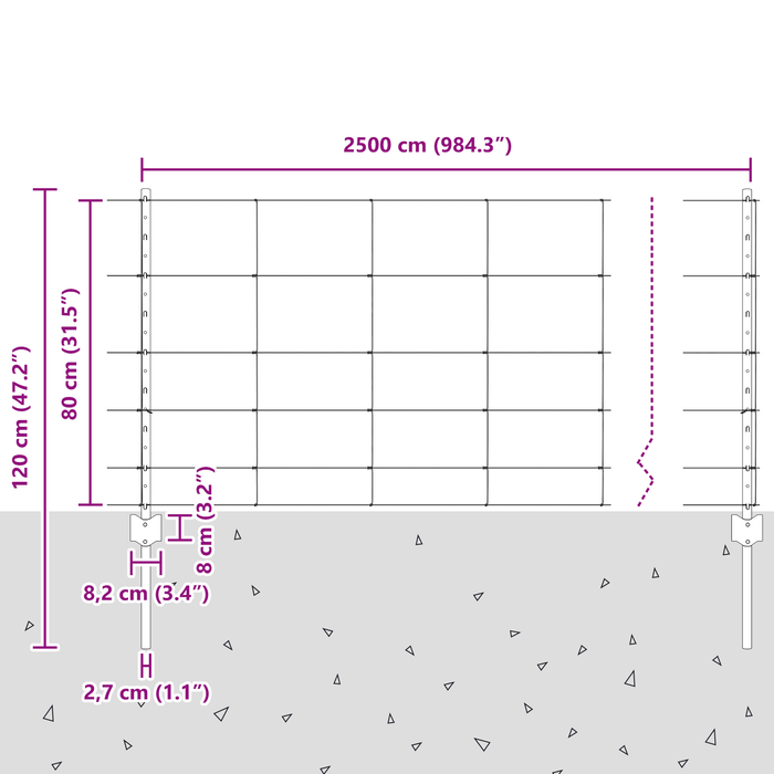 Pali di Recinzione  11 pcs U-Channel 80 cm in Acciaio Galvanizzato
