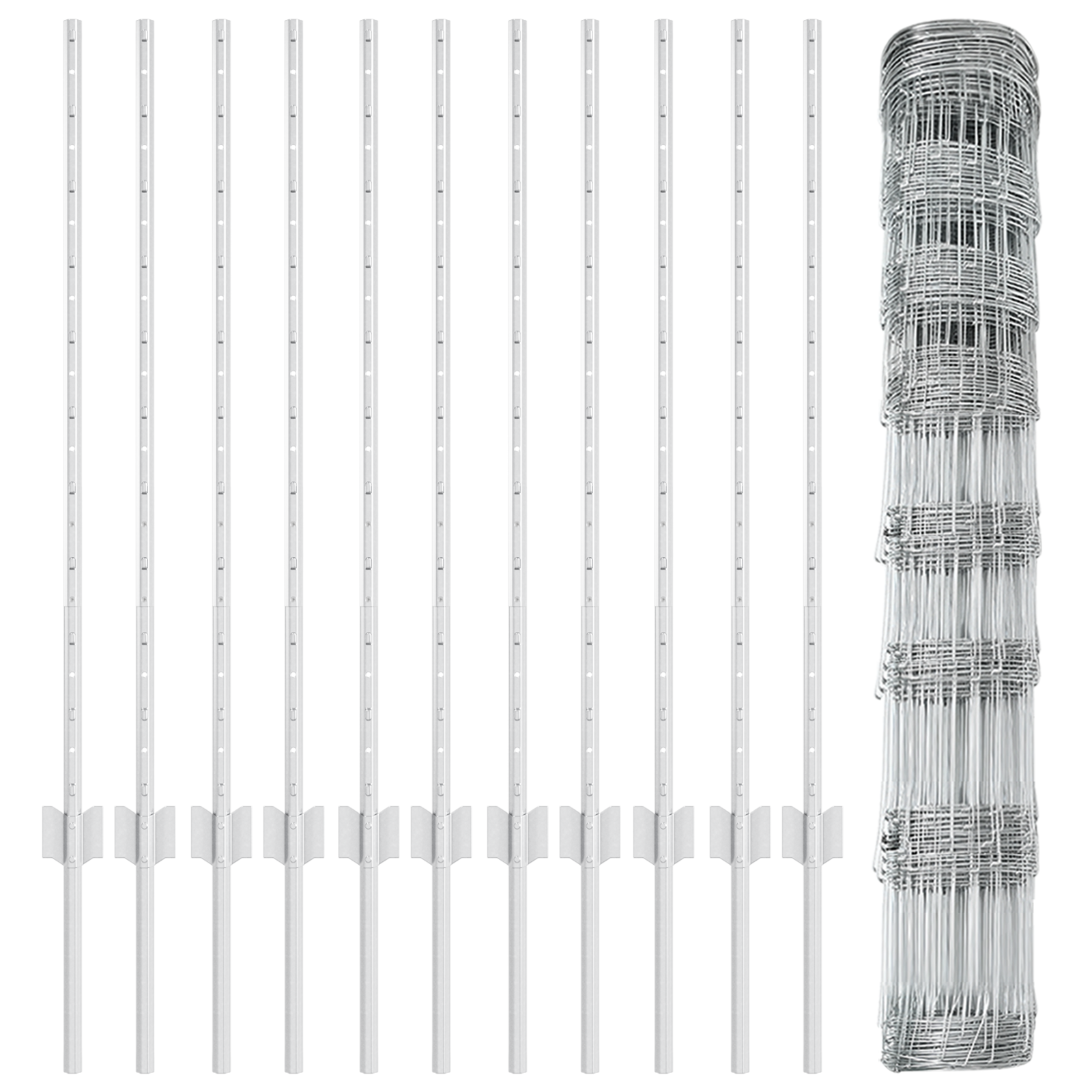 Pali per Recinzione  22 pcs U-Channel 100 cm Acciaio Galvanizzato