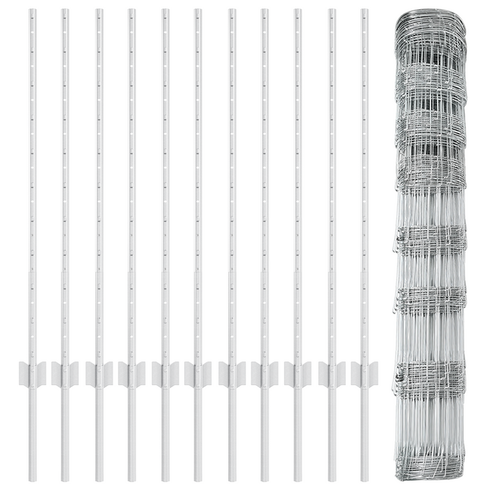 Pali per Recinzione  22 pcs U-Channel 100 cm Acciaio Galvanizzato
