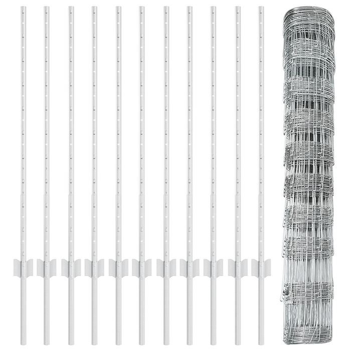 Poste per Recinzione 22 pcs U-Channel 100 cm Acciaio Galvanizzato