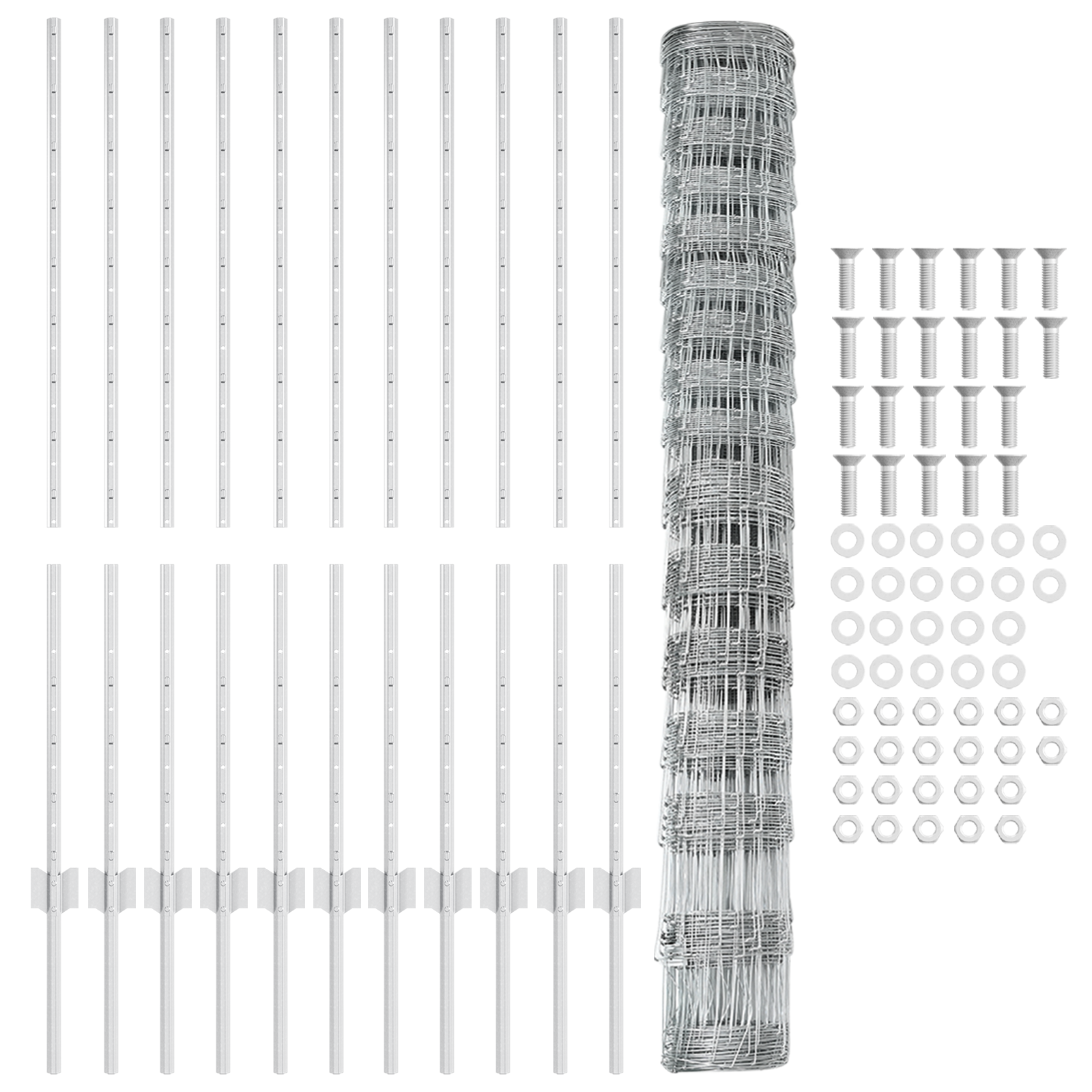 Posti per Recinzione  22 pcs U-Channel 120 cm Acciaio Galvanizzato
