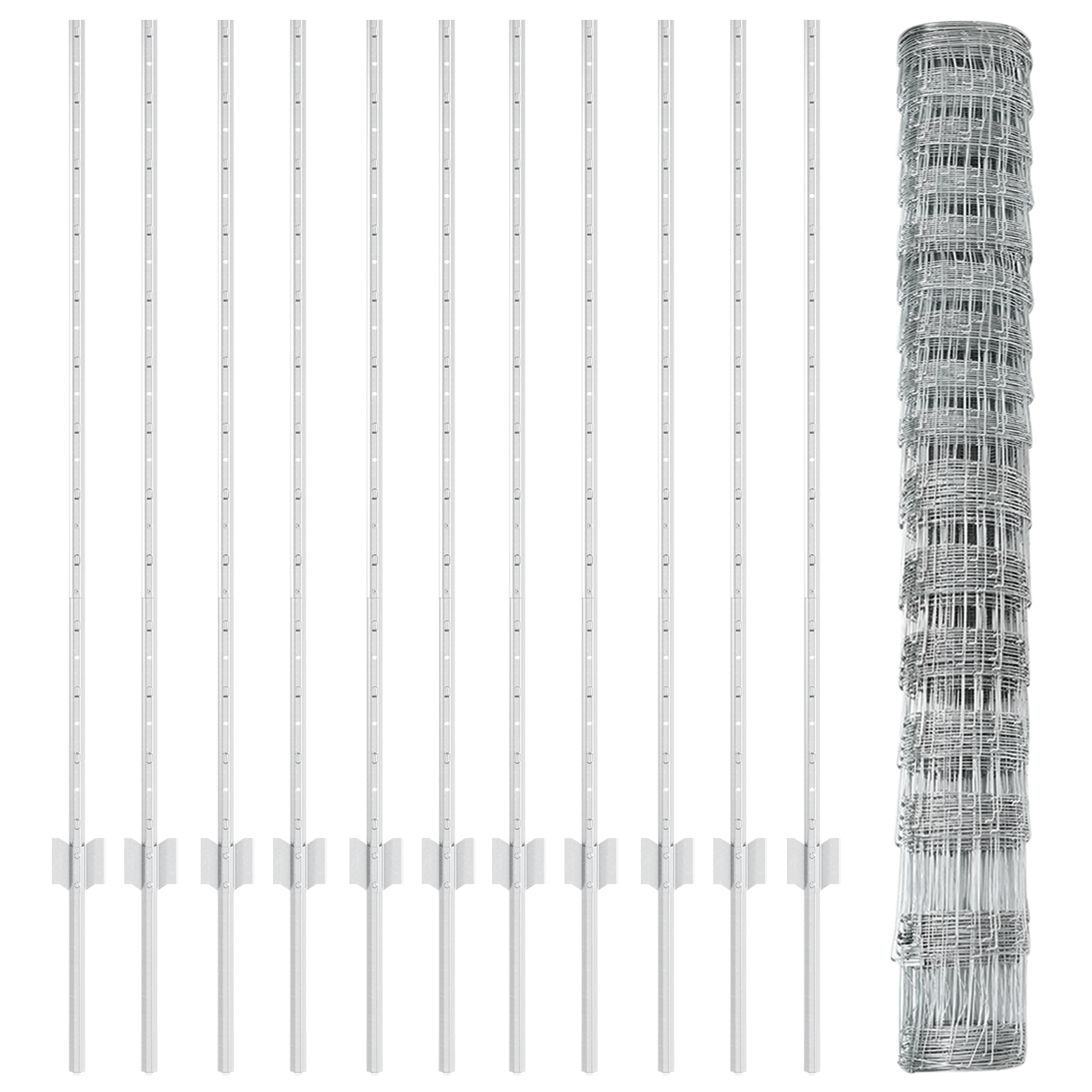 Posti per Recinzione  22 pcs U-Channel 120 cm Acciaio Galvanizzato