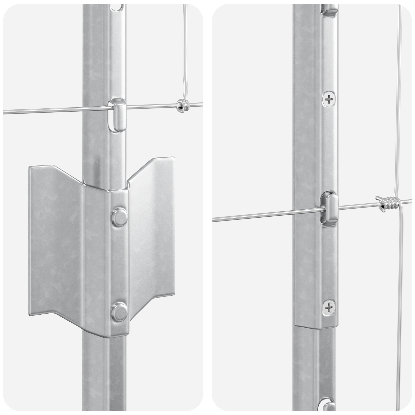 Pali per Recinzione  22 pz U-Channel 140 cm Acciaio Zincato