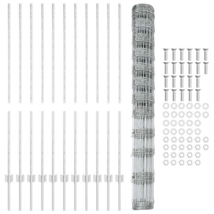 Pali per Recinzione  22 pz U-Channel 140 cm Acciaio Zincato