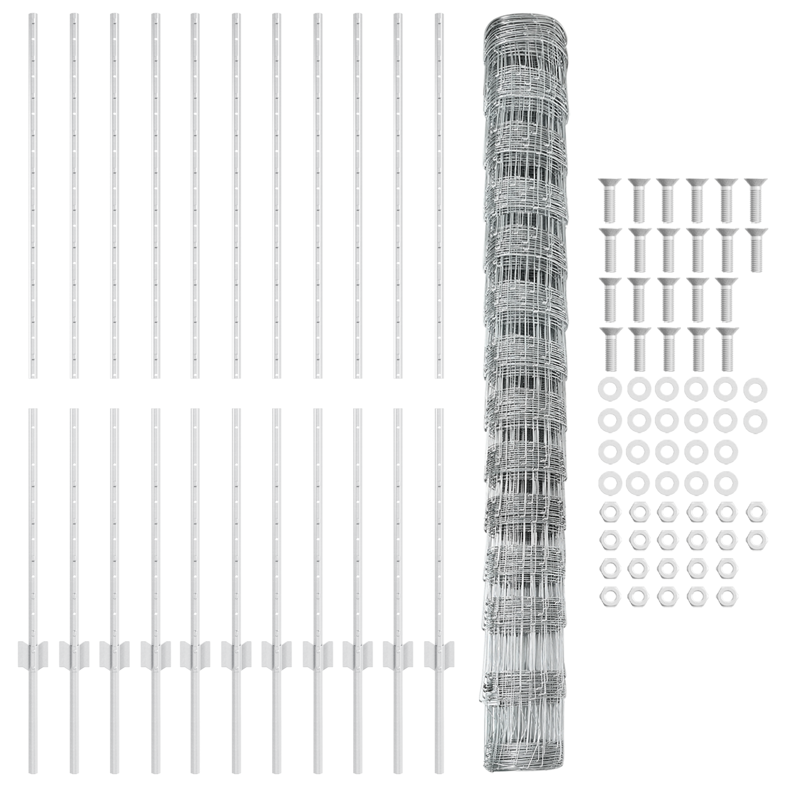 Post per Recinzione  22 pcs U-Channel 140 cm Acciaio Zincato