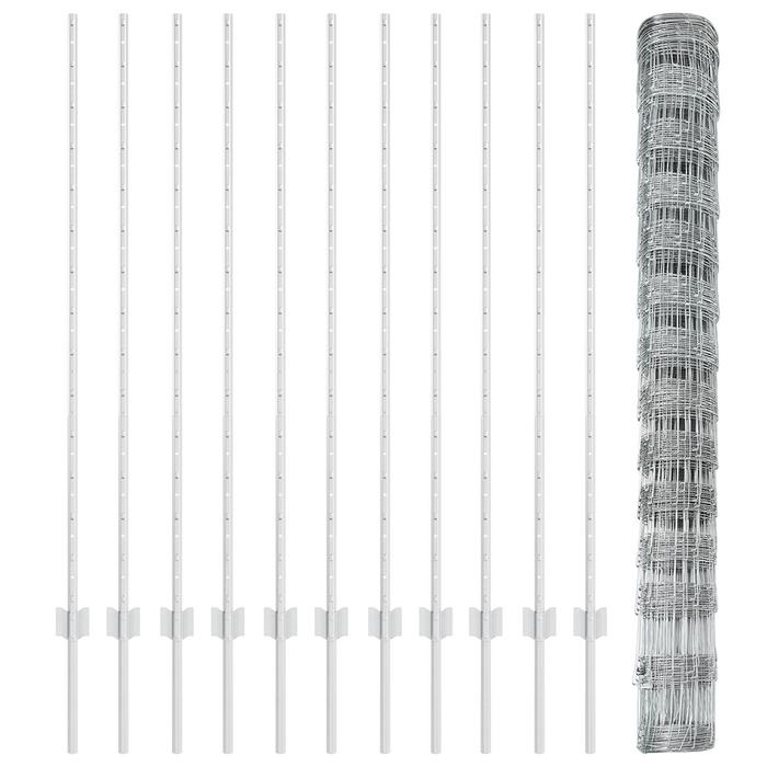 Post per Recinzione  22 pcs U-Channel 140 cm Acciaio Zincato