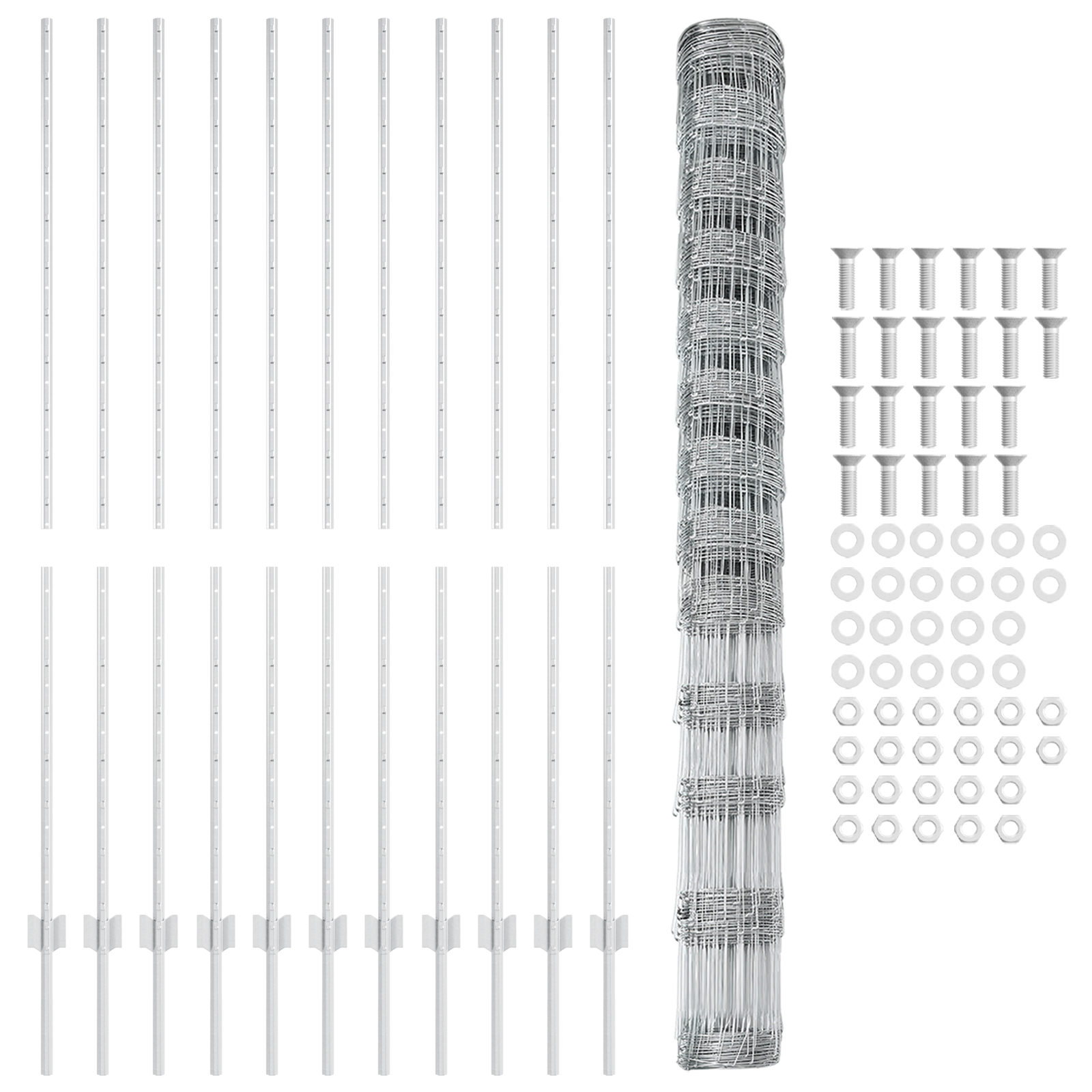 Pali di Recinzione  22 pcs U-Channel 150 cm Acciaio Galvanizzato