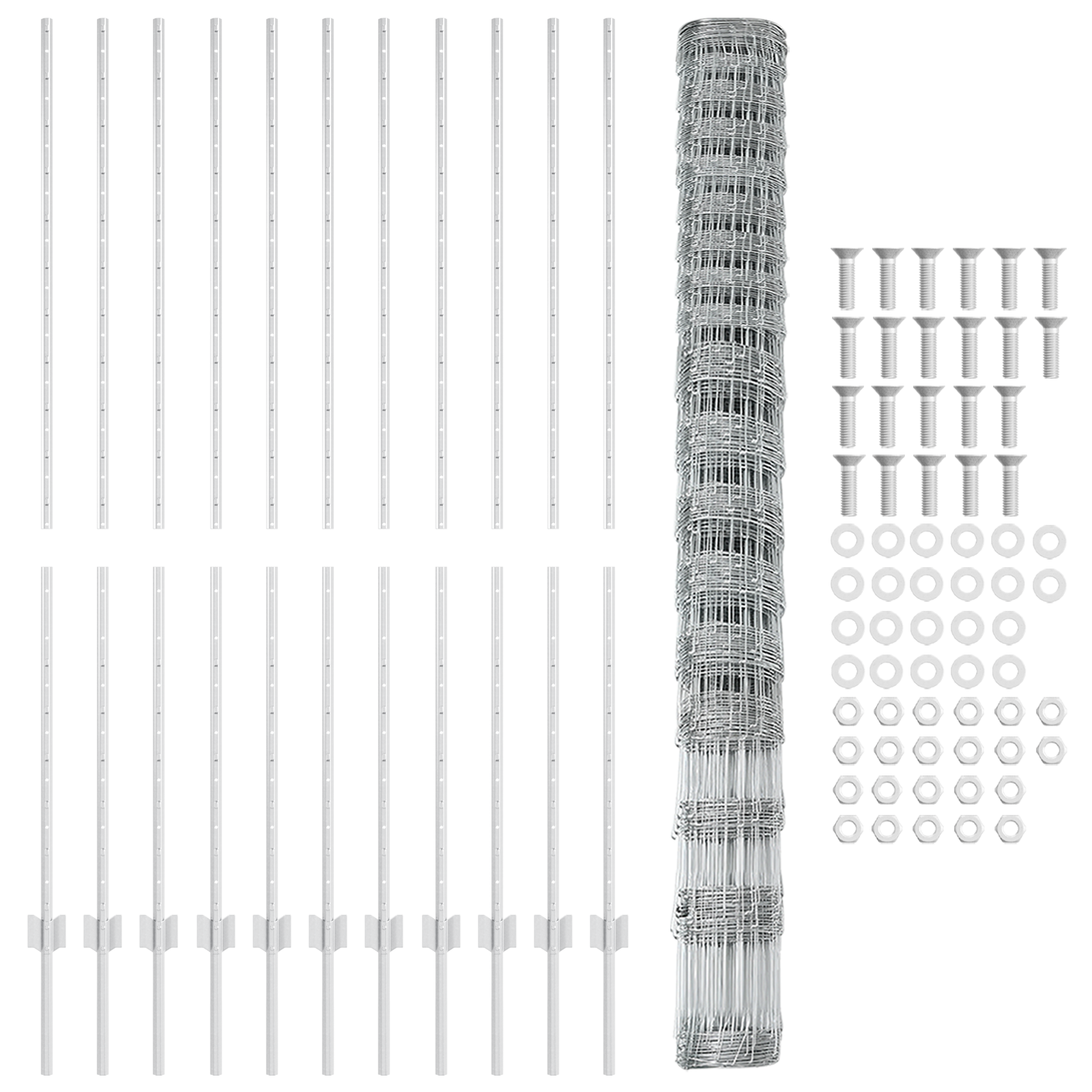 Posti per Recinzione  22 pz U-Channel 150 cm Acciaio Zincato