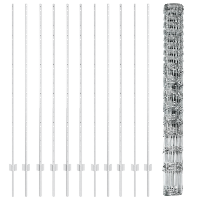 Posti per Recinzione  22 pz U-Channel 150 cm Acciaio Zincato