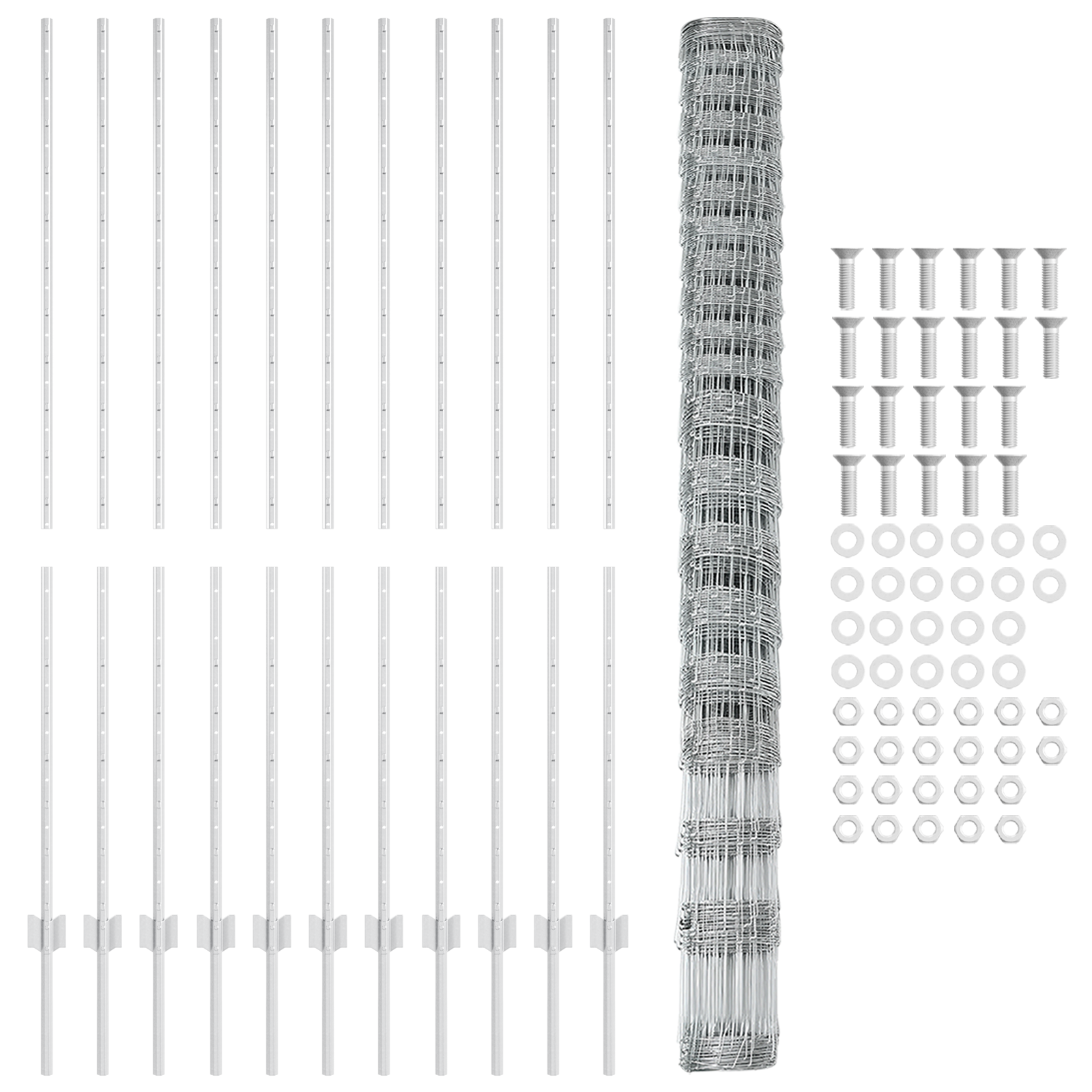 Pali di Recinzione 22 pz U-Channel 160 cm Acciaio Galvanizzato