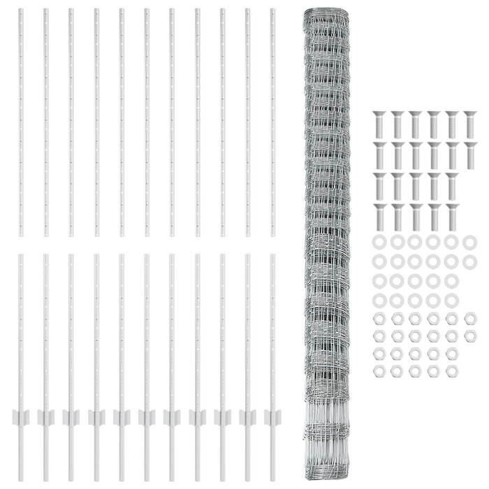Posti per recinzione  22 pezzi U-Channel 160 cm in acciaio zincato