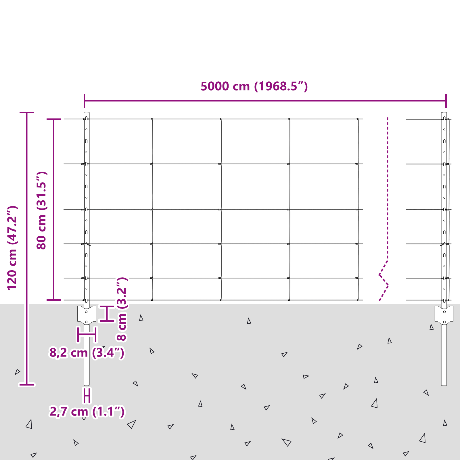 Pali della recinzione  11 pz U-Channel 80 cm Acciaio zincato