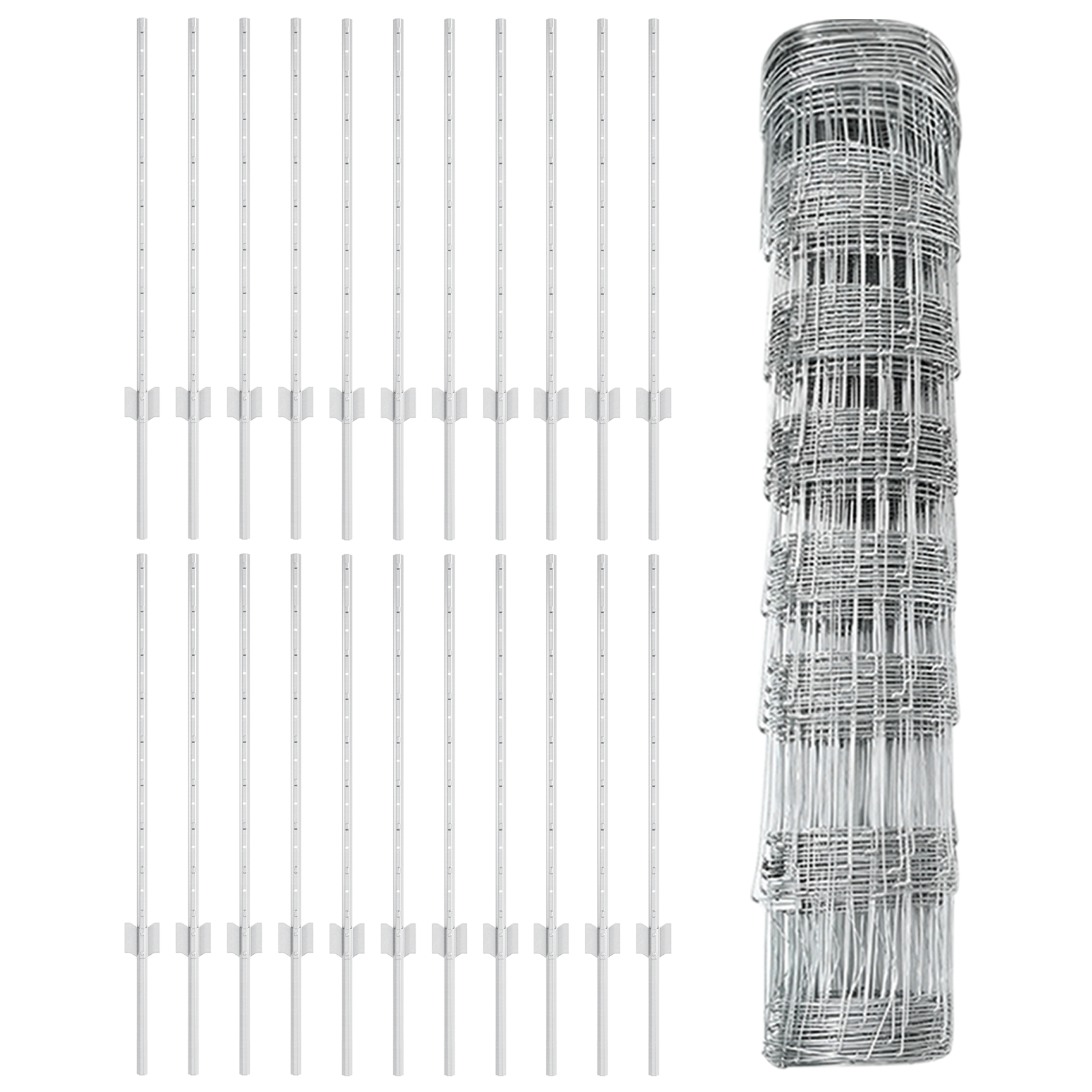 Pali di Recinzione  11 pz U-Channel 80 cm Acciaio Zincato