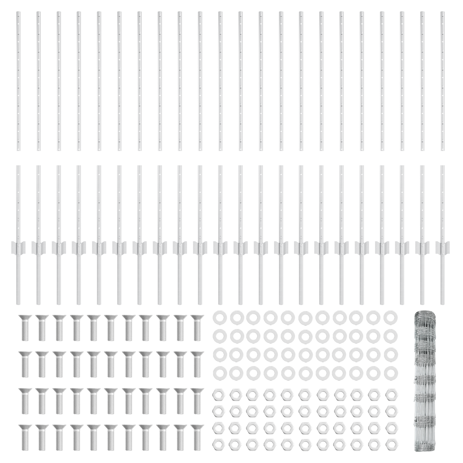 Pali di Recinzione  22 pcs U-Channel 100 cm Acciaio Galvanizzato