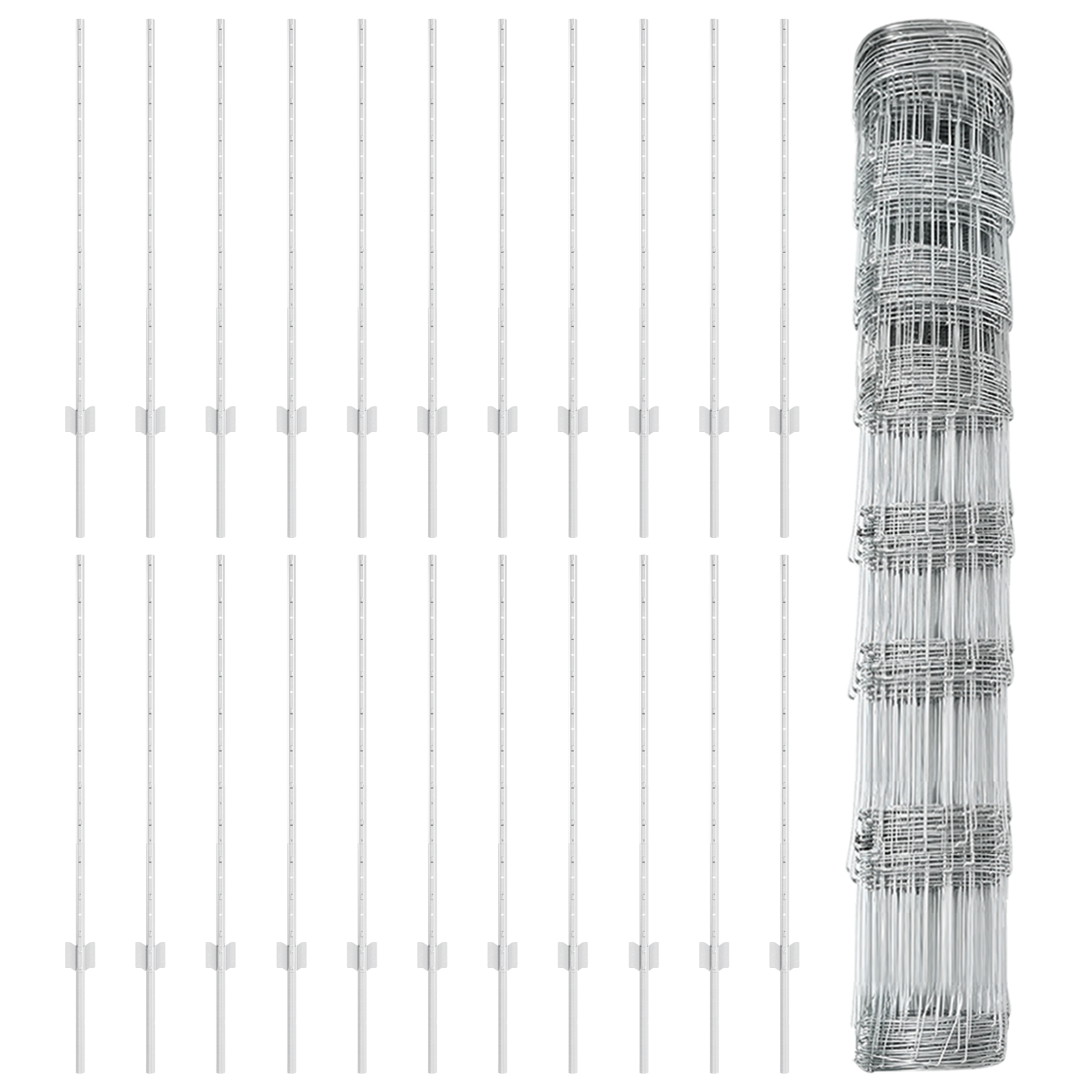 Pali di Recinzione  22 pcs U-Channel 100 cm Acciaio Galvanizzato