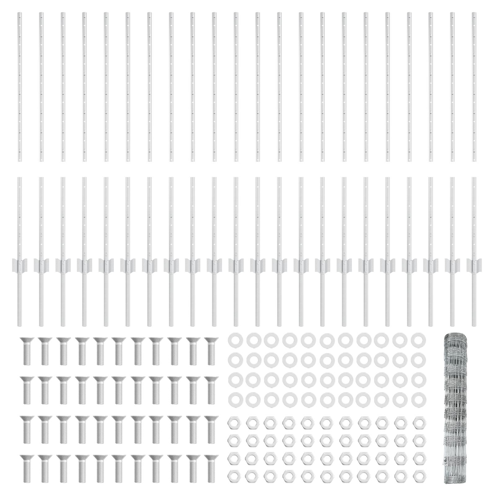Paletti per Recinzione  22 pz U-Channel 100 cm Acciaio Zincato