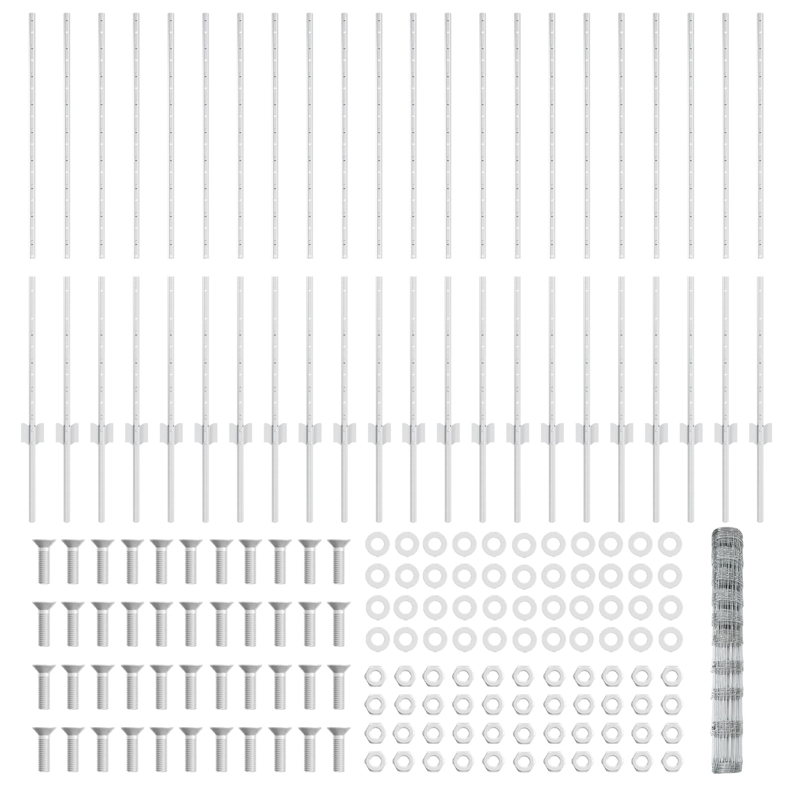 Pali di Recinzione  22 pcs U-Channel 120 cm Acciaio Galvanizzato