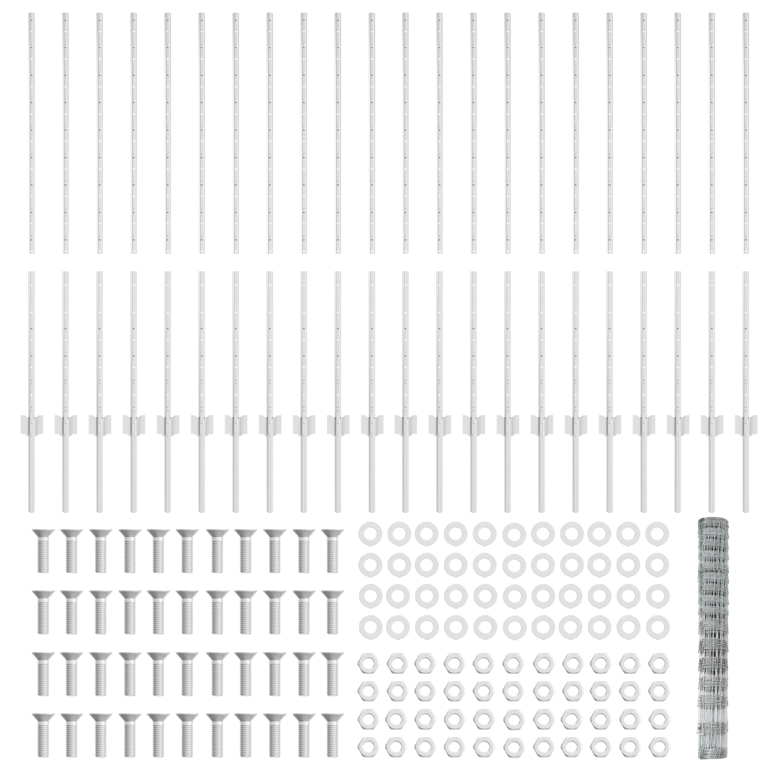 Pali per Recinzione 22 pz U-Channel 120 cm Acciaio Zincato