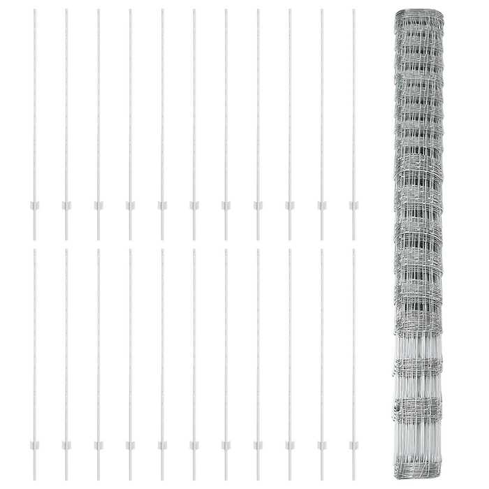 Pali di Recinzione  22 pcs U-Channel 150 cm Acciaio Zincato