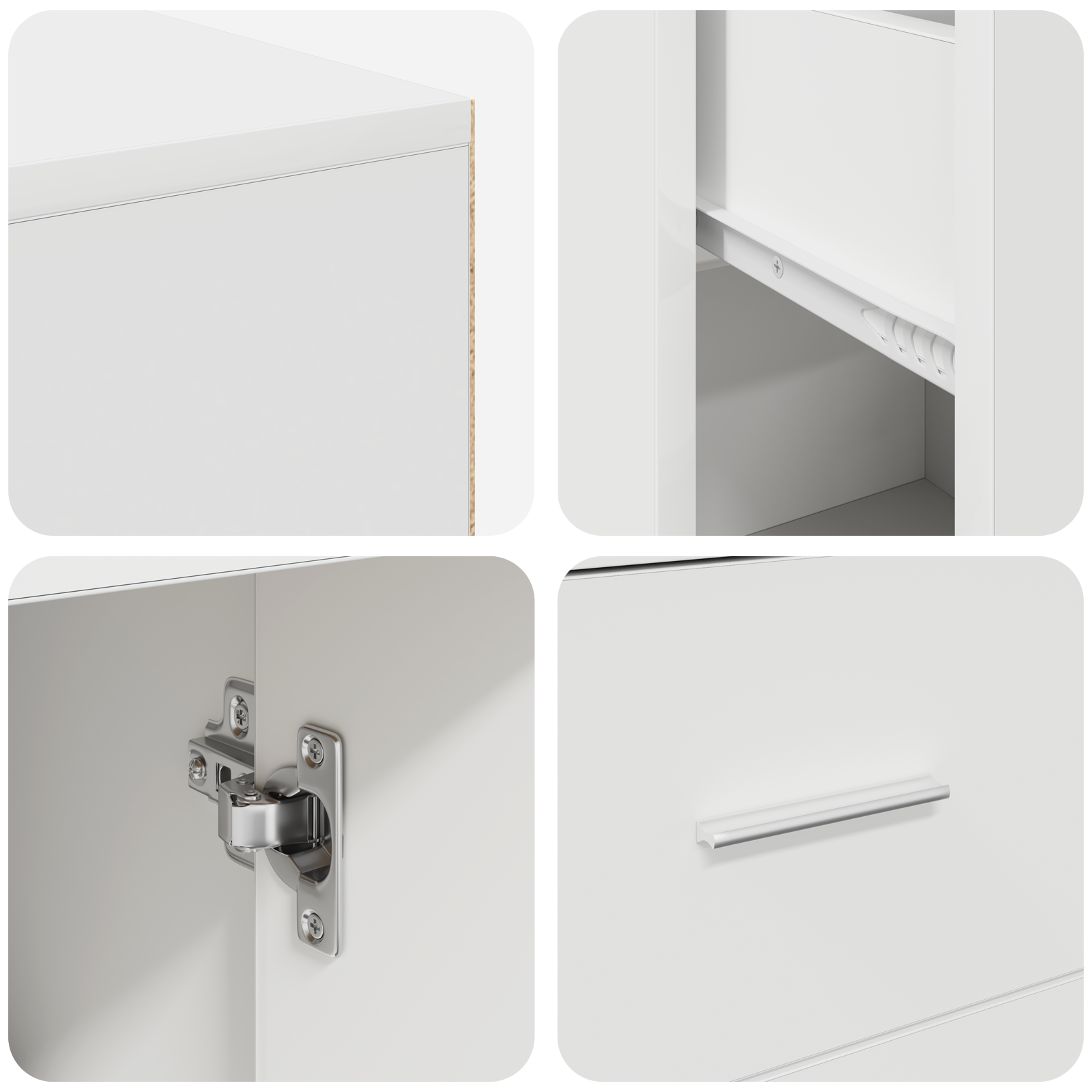 Scrivania Angolare Bianca 102x88x75 cm Legno Ingegnerizzato