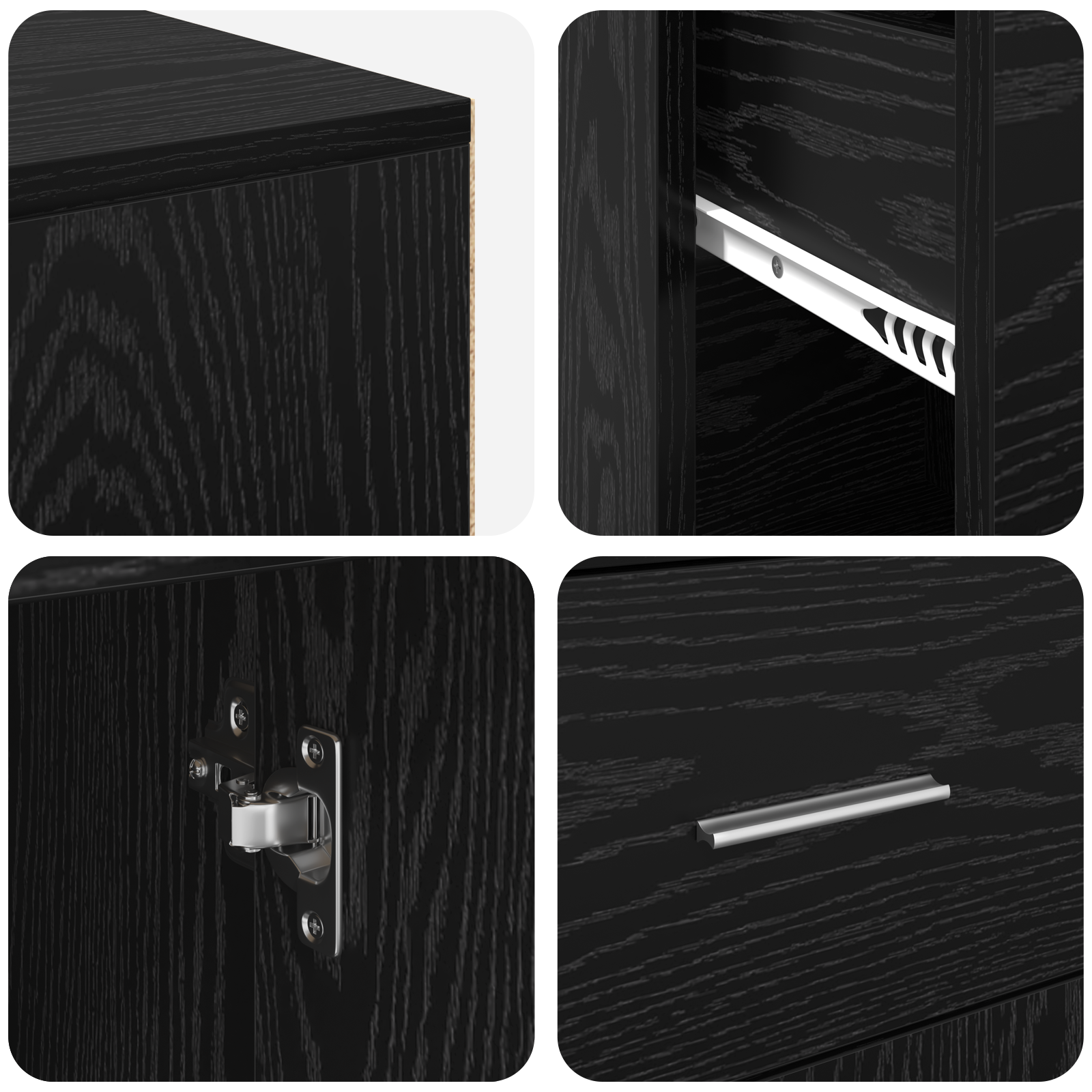 Scrivania Angolare Rovere Nero 102x88x75 cm Legno Ingegnerizzato