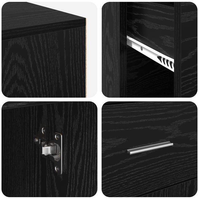 Scrivania Angolare Rovere Nero 102x88x75 cm Legno Ingegnerizzato