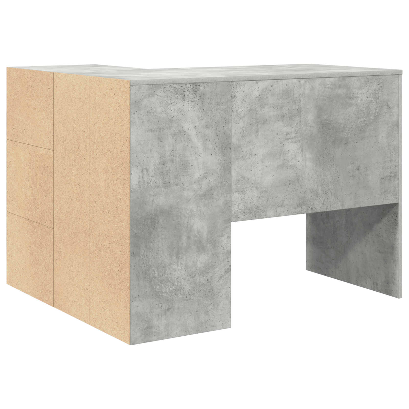 Scrivania Angolare Grigio Cemento 102x88x75 cm Legno ingegnerizzato