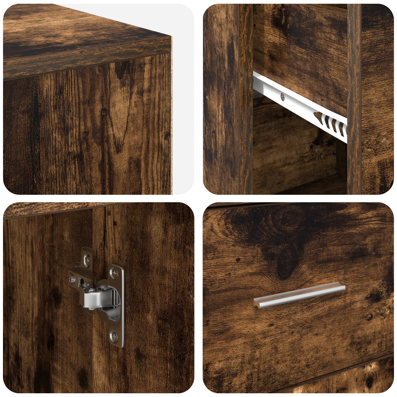 Scrivania ad Angolo Rovere Affumicato 102x88x75 cm Legno ingegnerizzato