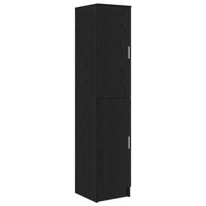 Scrivania con spazio di archiviazione rovere nero legno ingegnerizzato