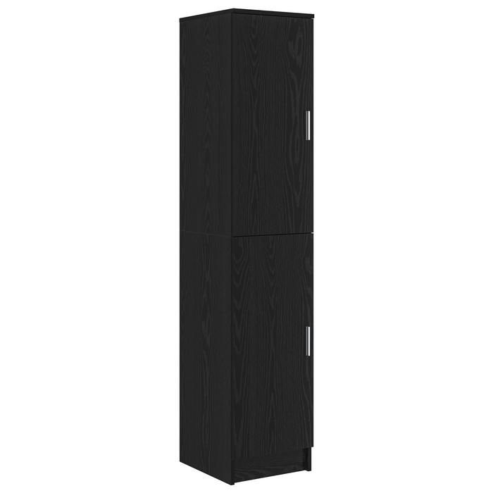 Scrivania con spazio di archiviazione rovere nero legno ingegnerizzato