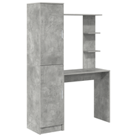 Scrivania con Storage Grigio Cemento Legno Ingegnerizzato