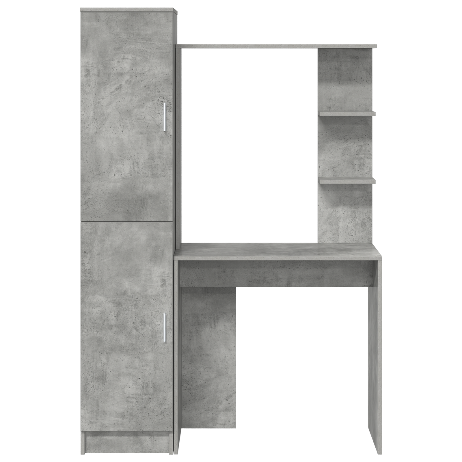 Scrivania con Storage Grigio Cemento Legno Ingegnerizzato