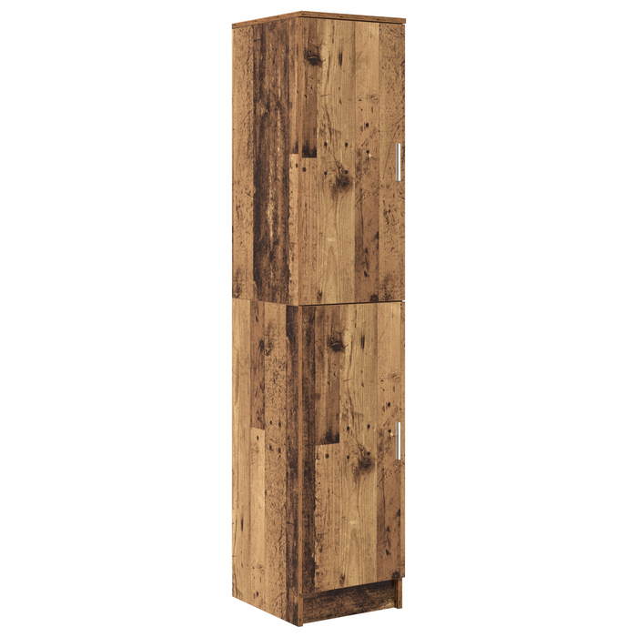 Scrivania con spazio di archiviazione in legno antico e legno ingegnerizzato