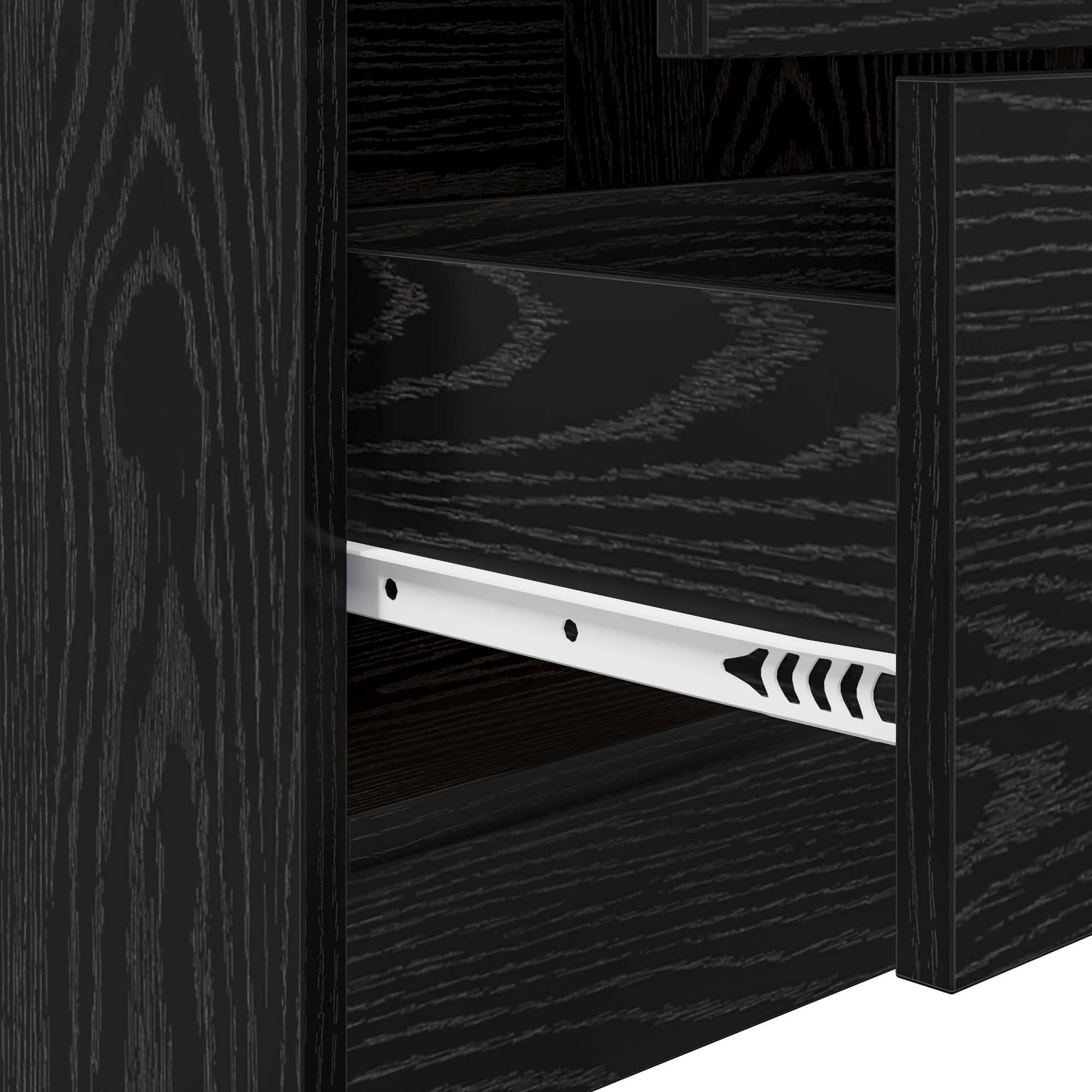 Scrivania con Storage Faggio Nero Legno Ingegnerizzato